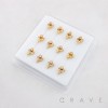 FLOWER MULTI CZ MARQUISE LEAF POLISH 316L SURGICAL STEEL L-SHAPE NOSE BOX